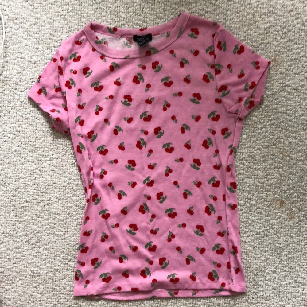 Pink cherry crop-top